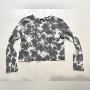 Tie-Dye Saturday Sunday Long-Sleeve Waffle Tee size Small
